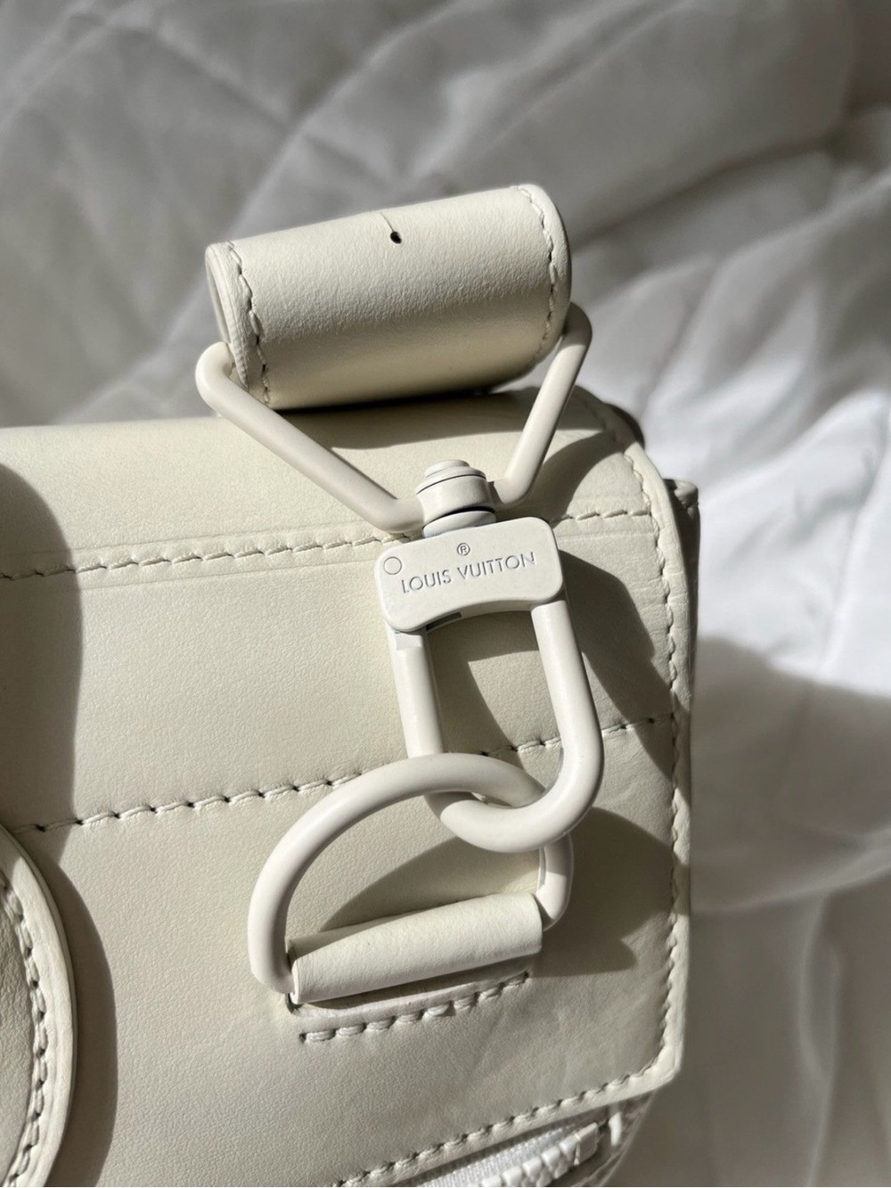 Louis Vuitton Cream Embossed Monogram Backpack - Picture 8 of 10